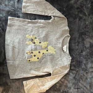Mud Pie Gray and Yellow Giraffe Long Sleeve Tee